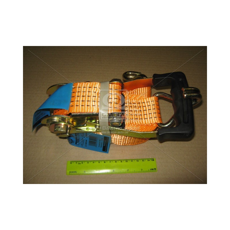 Стяжка груза 3t. 50mm.x6m.(0.5+5.5) прорезиненая ручка  DK-3902