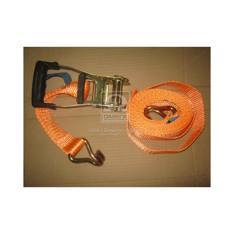 Стяжка груза 5t. 50mm.x5m.(0.5+4.5) прорезиненая ручка DK-3907