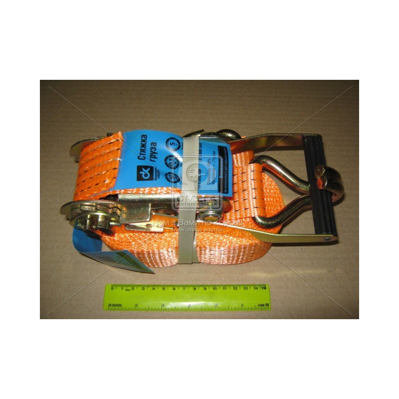 Стяжка груза 5t. 50mm.x6m.(0.5+5.5) пластиковая ручка DK-3920